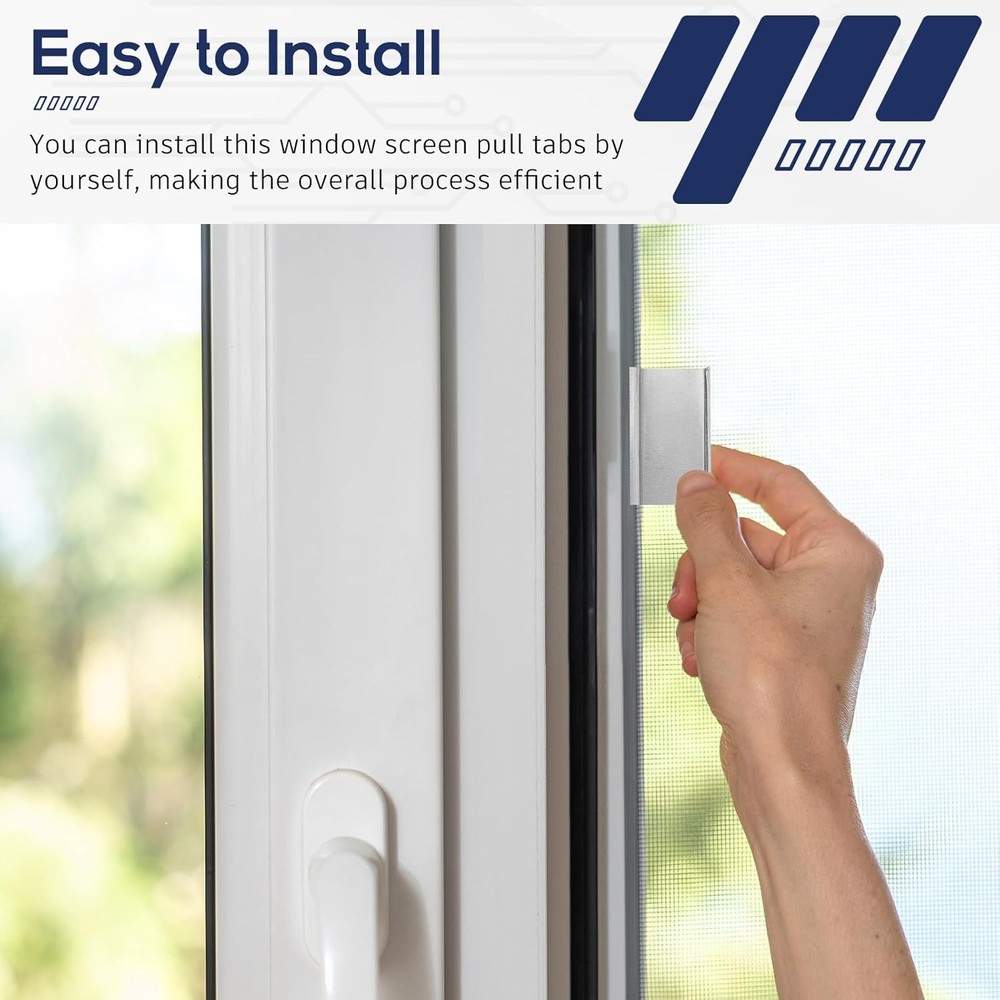 40 Pcs Window Screen Pull Tabs Window Screen Spline Channel Pull Lift Tabs Alumi