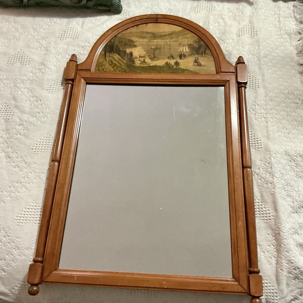Vintage Maple Wall Mirror Made By Whitney
