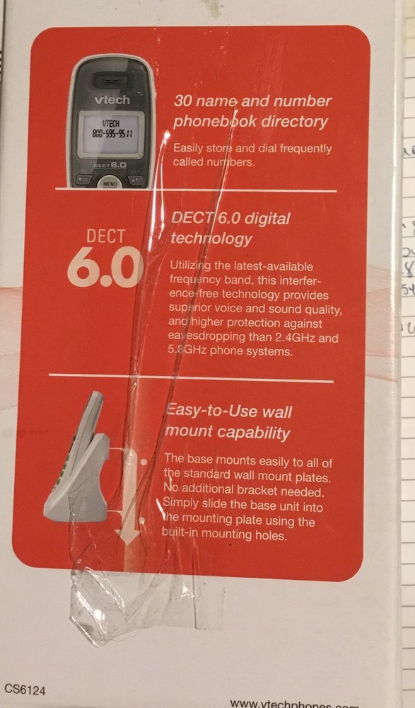 VTech CS6124 Single Line DECT 6.0 Cordless Phone