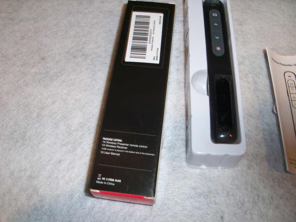 NEW Black Wireless USB Presenter Clicker Pen Style Remote Control / Receiver