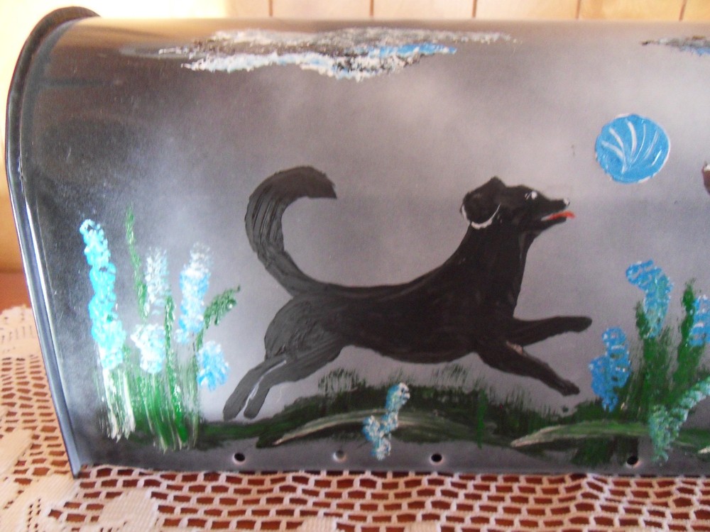dogs hand painted Mailbox USPS standard size