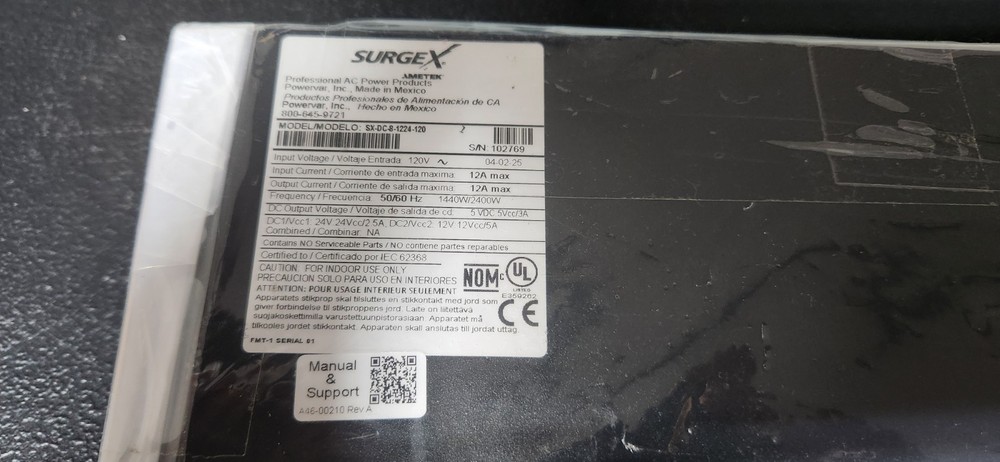 SurgeX SX-DC-8-1224-120 SQUID 120V Surge Protector (NO CABLE)