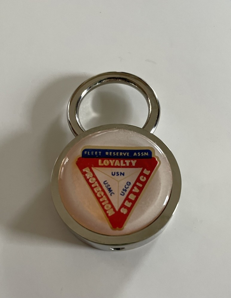 Fleet Reserve Association Keychain Solid Brass Chrome Plated Gift Boxed