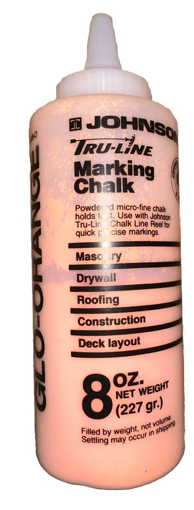 Johnson Tru-Line Marking Chalk 8 oz Orange Refill