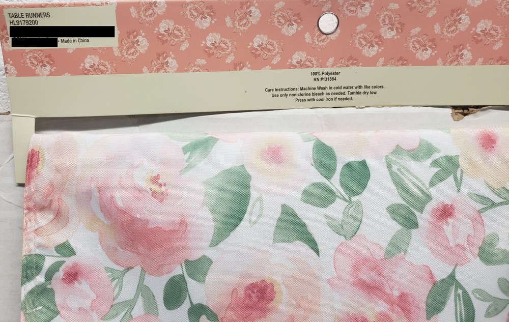 1 Fabric Printed Reversible Kitchen Table Runner (13"x72") MULTICOLOR FLOWERS,HL
