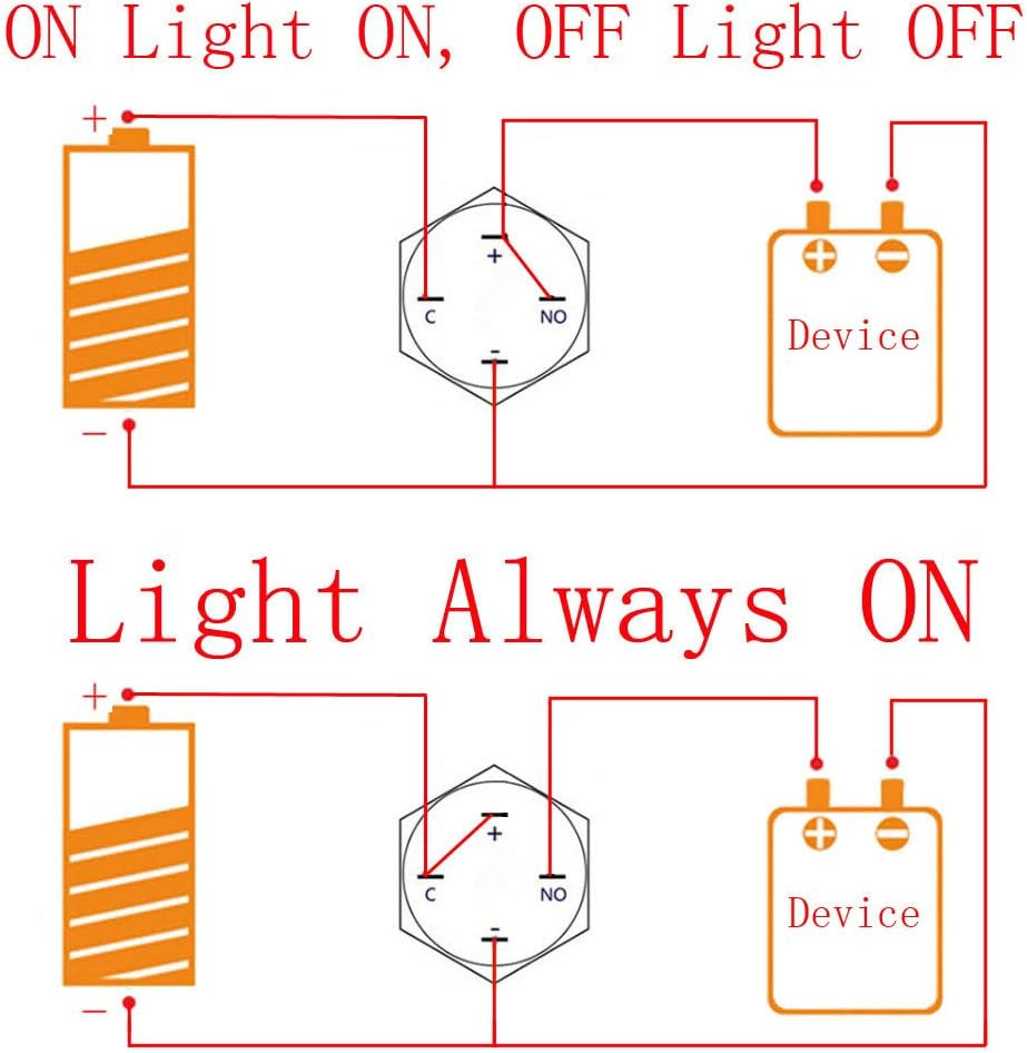 Black Case 12Mm Blue LED Light 2A Momentary Push Button Switch Stainless Waterpr