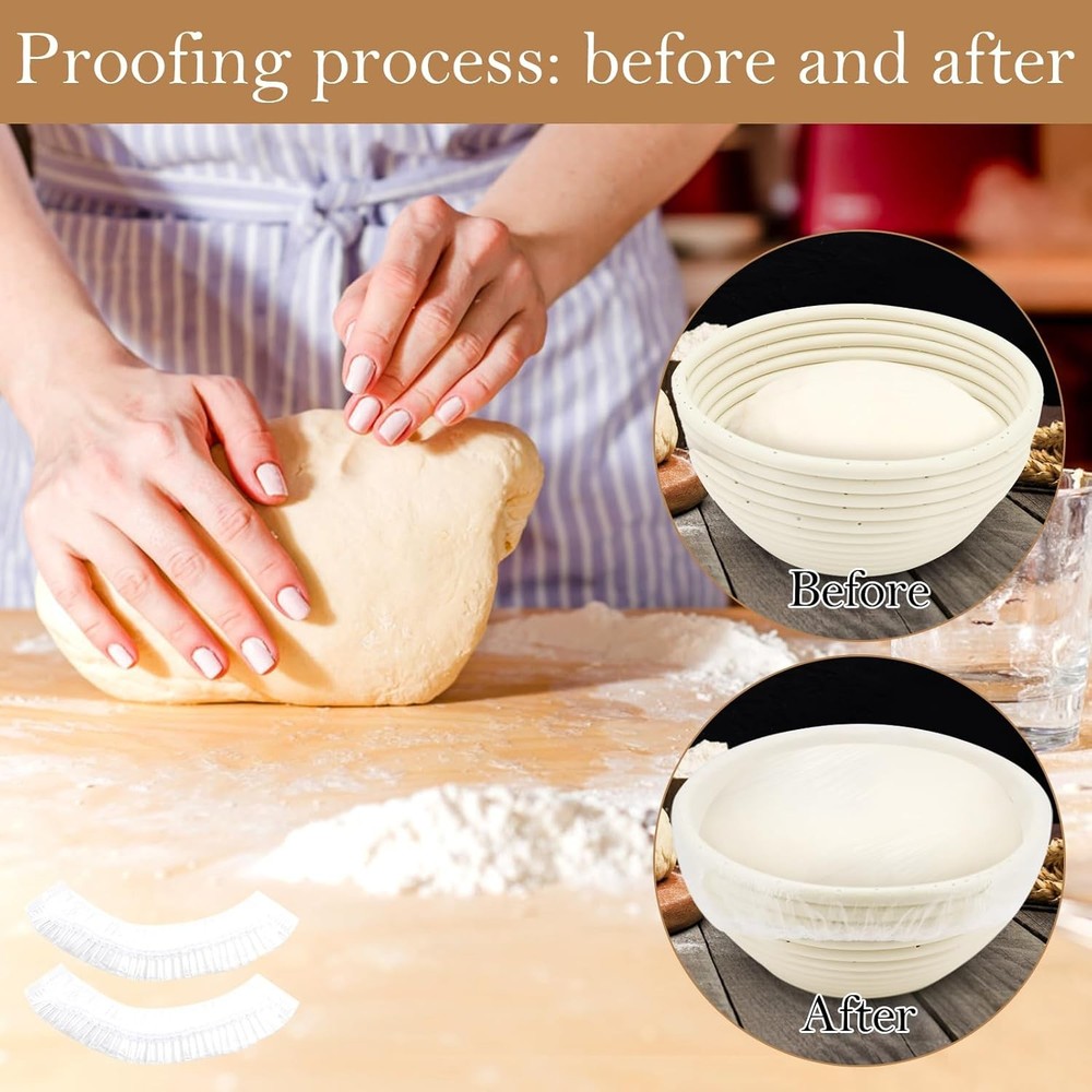 120pc Shower Caps for Sourdough Bread Proofing Reusable Plastic Bowl Covers