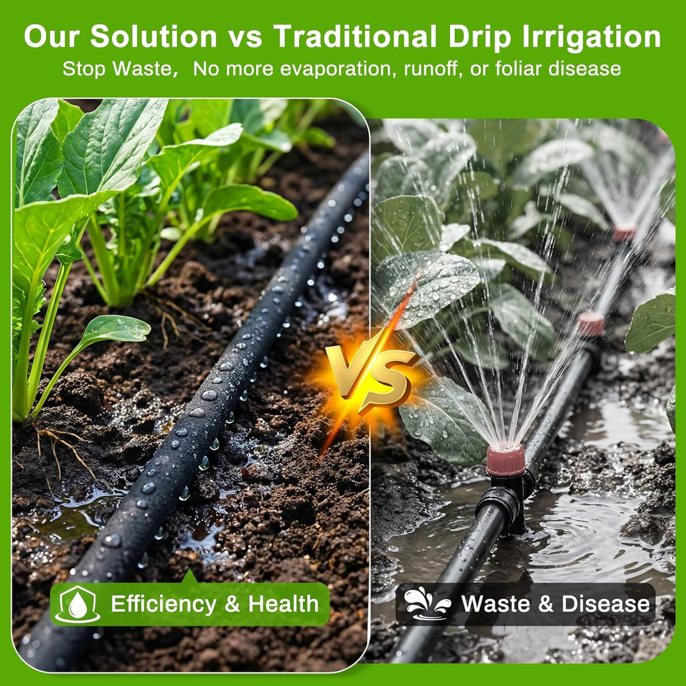 Efficient 230FT Drip Irrigation System - Save 70% Water for Your Garden