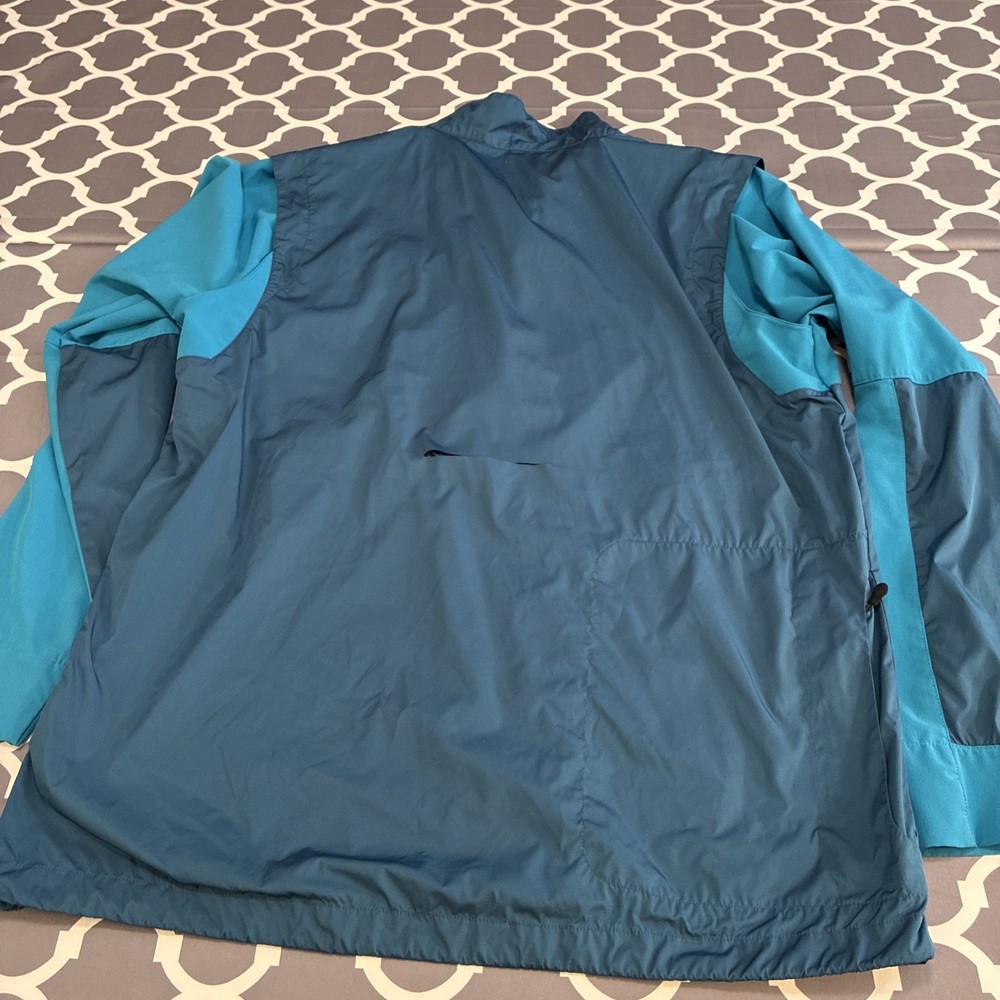NIKE GOLF Mens Hyperadapt Shield Windbreaker Jacket Size Large Blue/Turquoise
