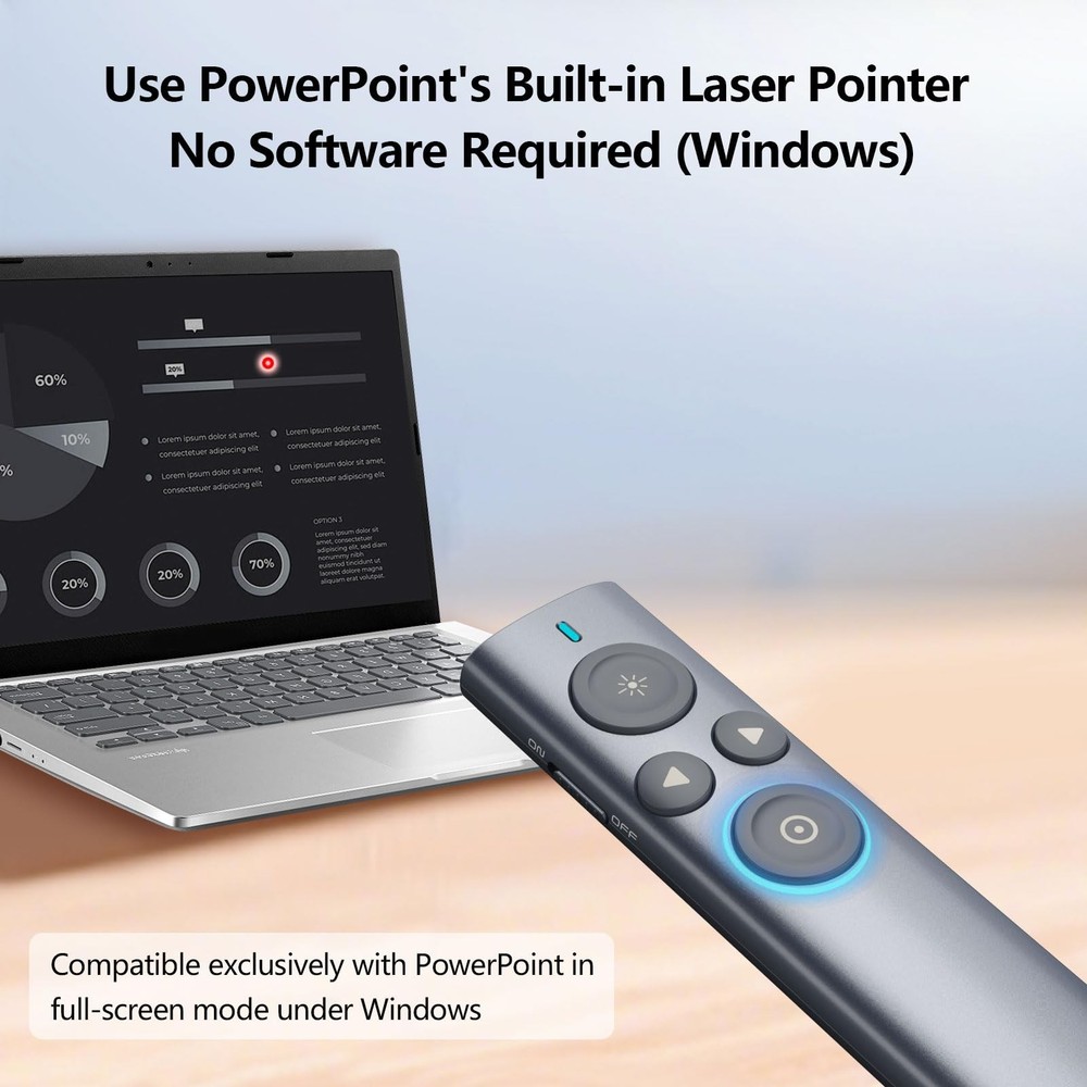 Norwii Presentation Clicker Wireless Remote Pointer TV LCD Screen – RRP £43