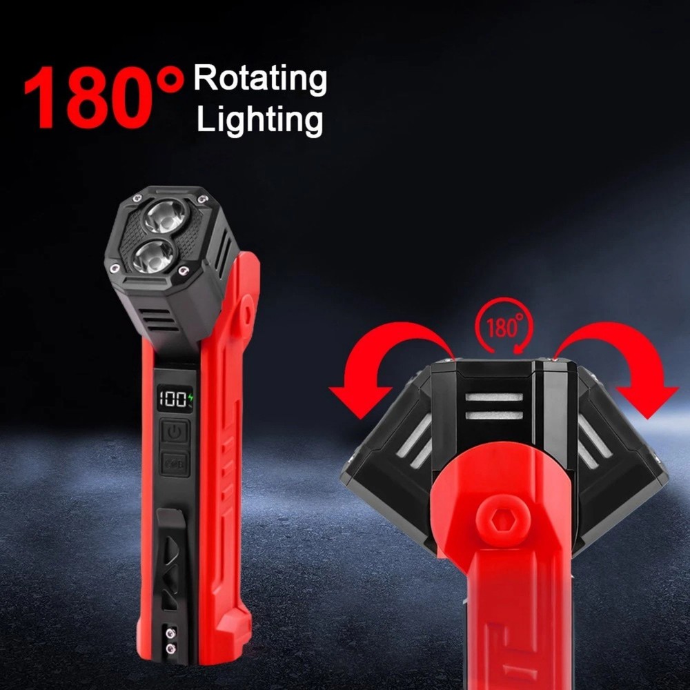 Magnetic Base LED Work Light 600LM Rechargeable Type-C Flashlight Lamp Tool