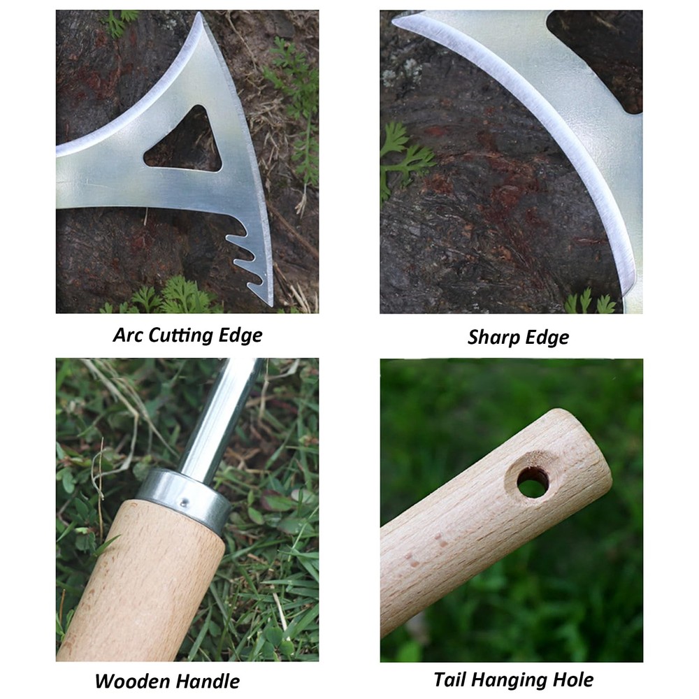 Weed Puller Tool, Manual Stainless Steel Weeding Tool, Triangle Shape for Law...