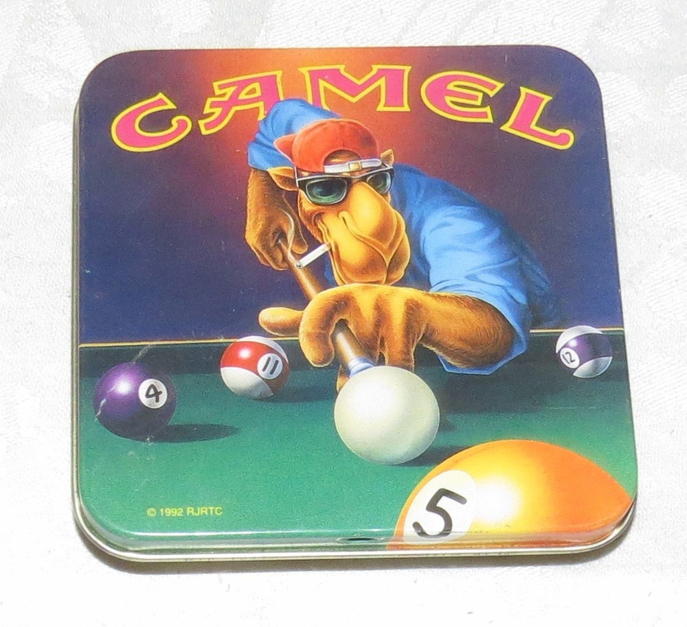 Camel Cigarettes Snooker Pool 3.1/2 x 3.1/2 Tin - Empty