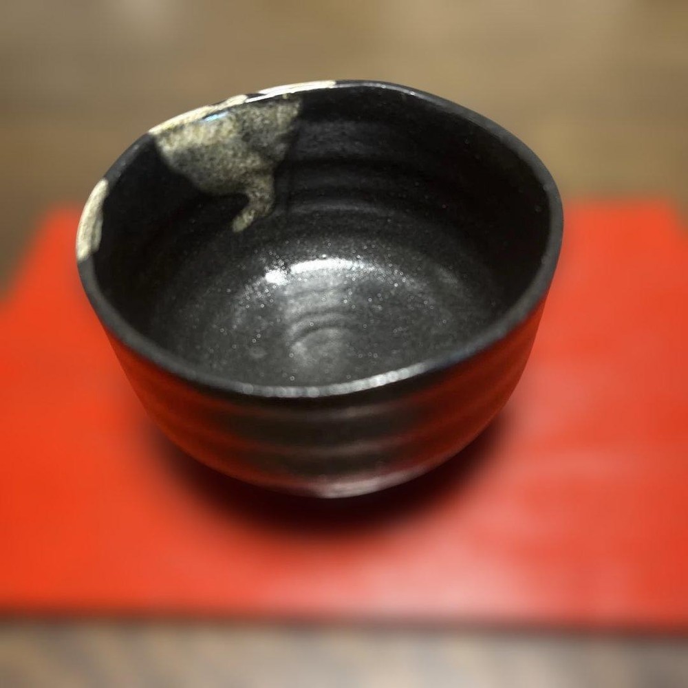 Tea Utensils black wave pattern