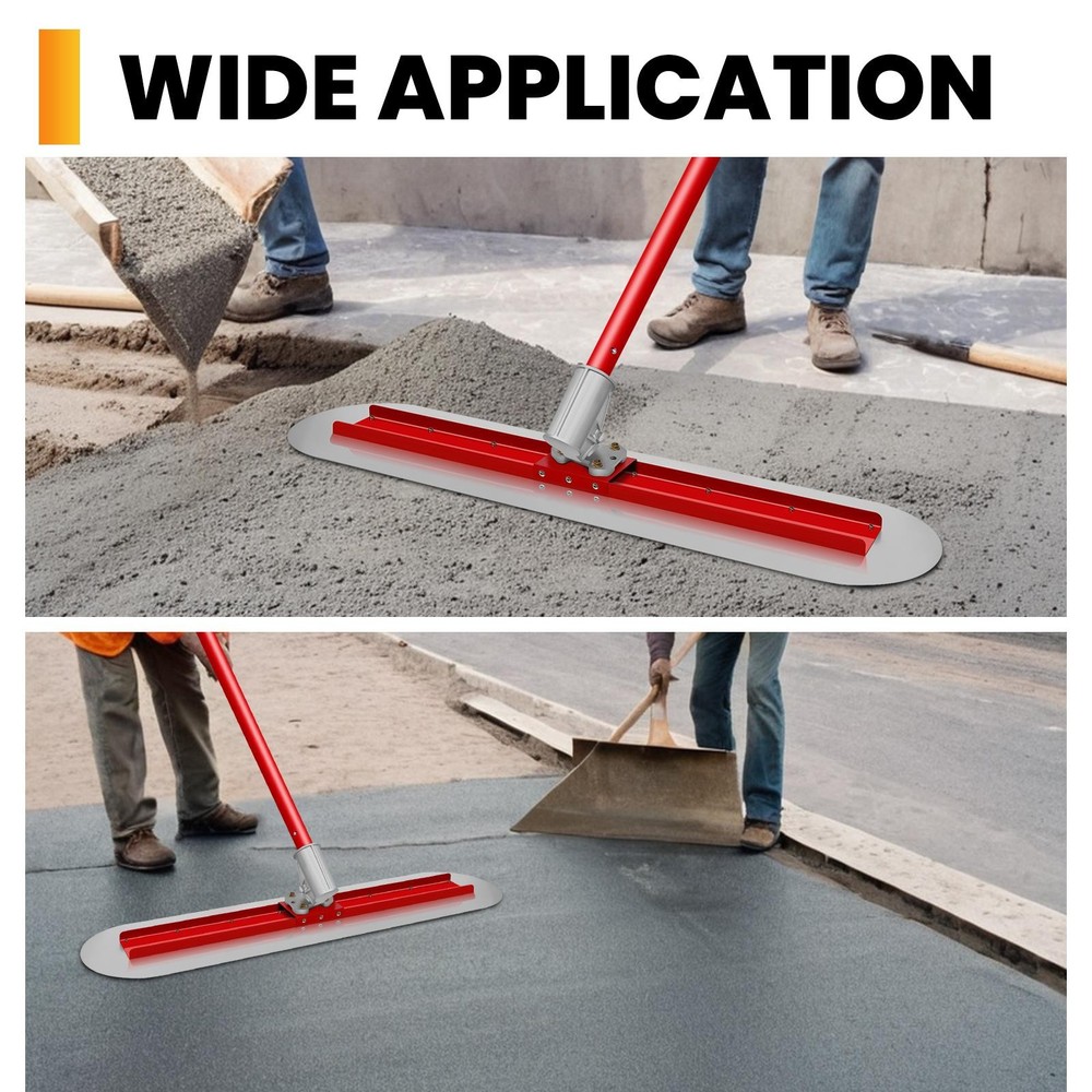 48"x12" Bull Float Concrete Finishing Kit with 4 Handles Leveling Tools
