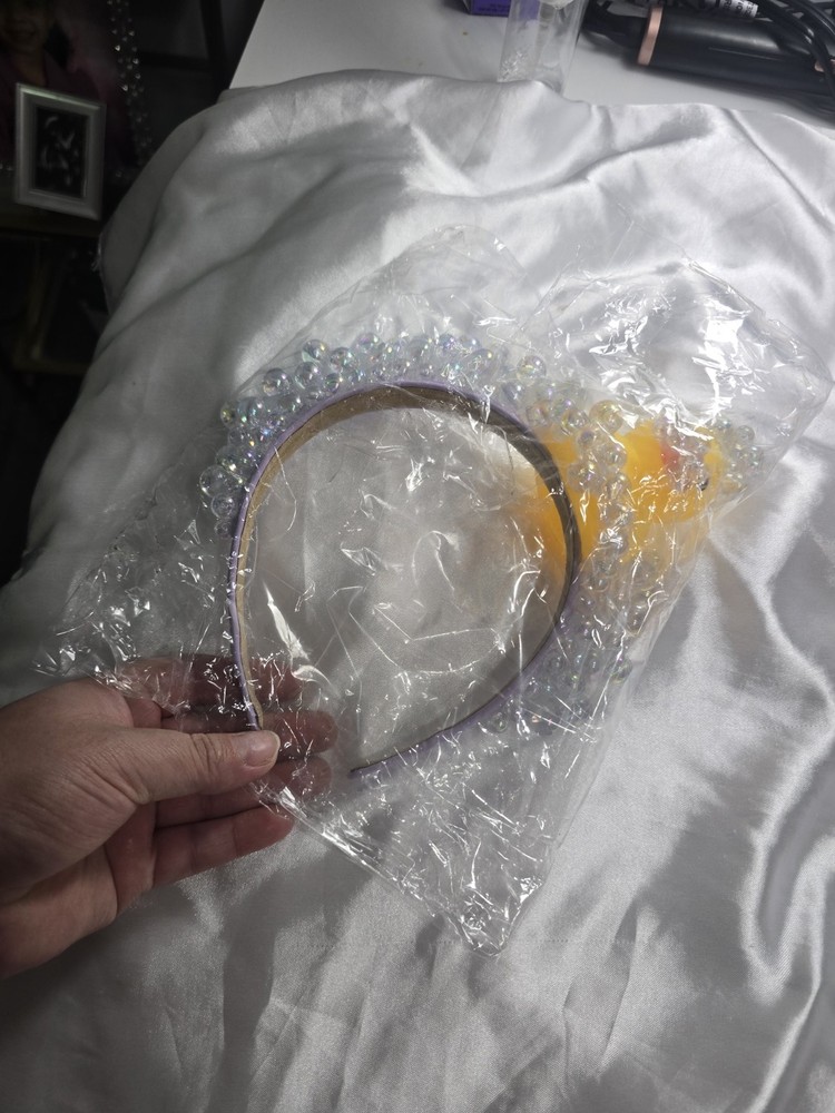 Handmade Beaded Headband with Yellow Duck Decoration