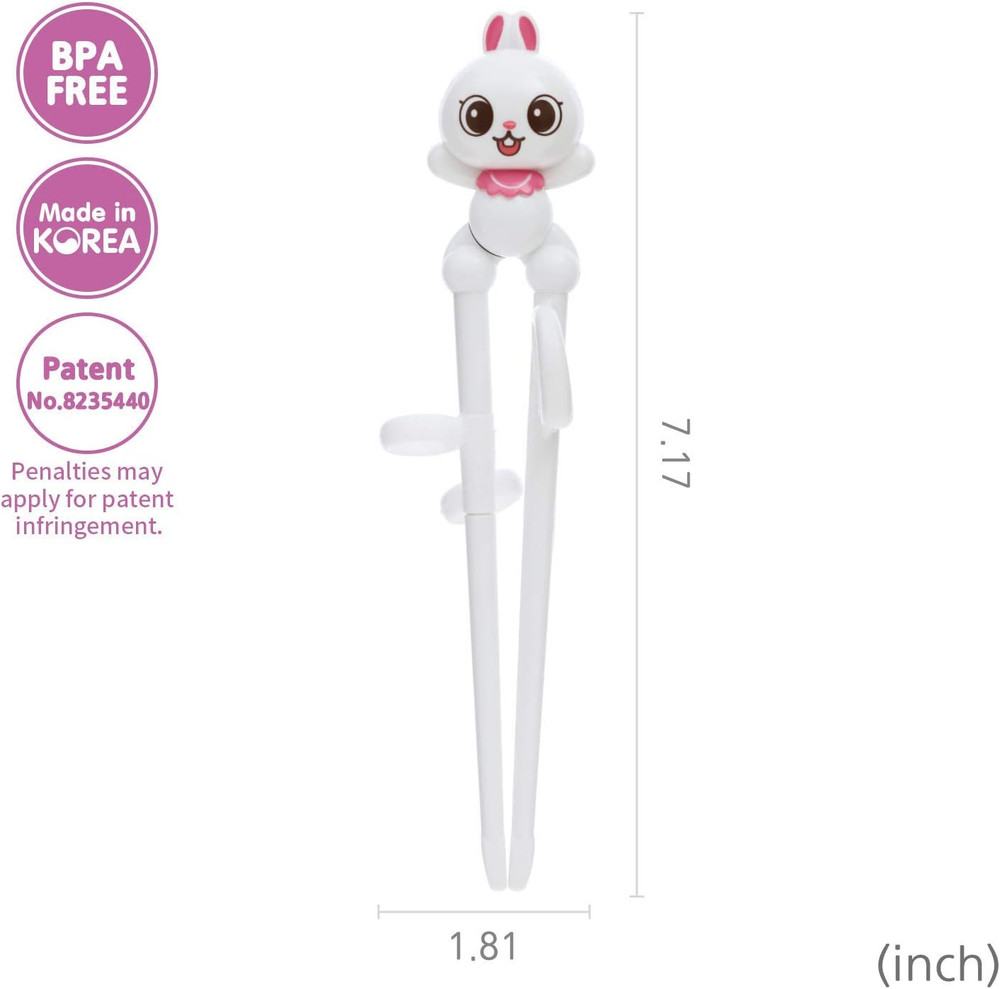 Rabbit White Chopsticks, Training Chopsticks, Learning, Beginner, Brain Training