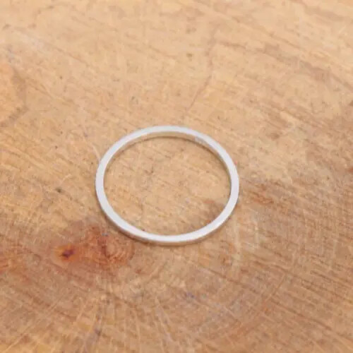 Plain Thin 1mm 925 Sterling Silver Square Profile Band Handmade Ring AK522