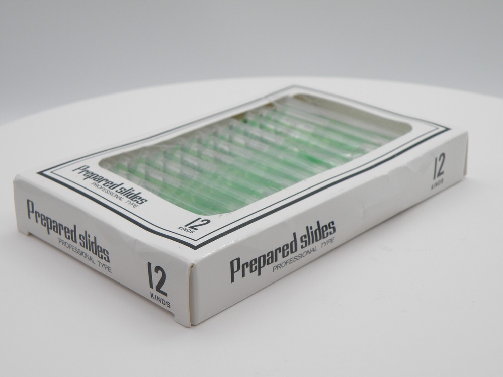 Set of 12 Prepared Plastic Microscope Botanical Slides Professional Type