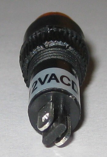 Panel Mount Round Mini LED 8 mm 12 V AC / DC Indicator - Yellow - Plastic Case