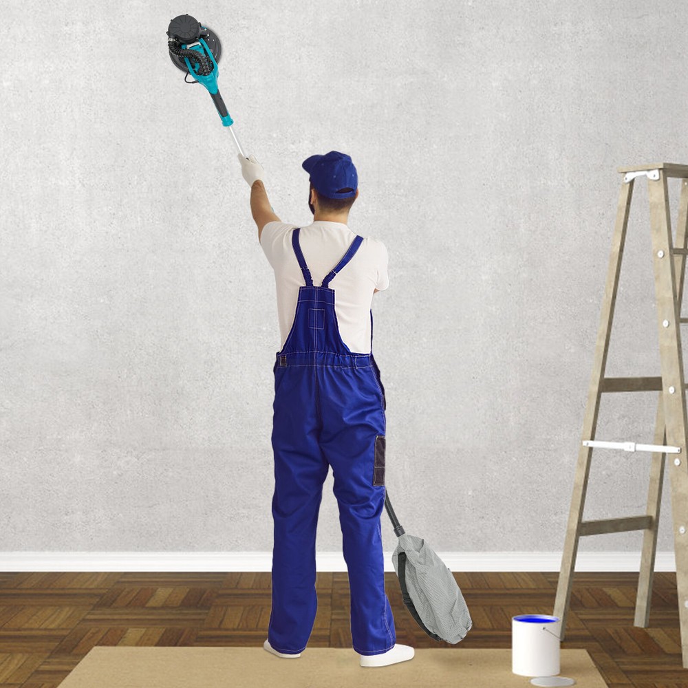 6-Gear Electric Wall Sander Variable Dustless Drywall Sanding Machine 800-1800R