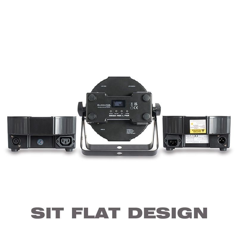 Eliminator Mega Flat Hex PAR with DMX Cables/Bag/Remote - 4 Pack