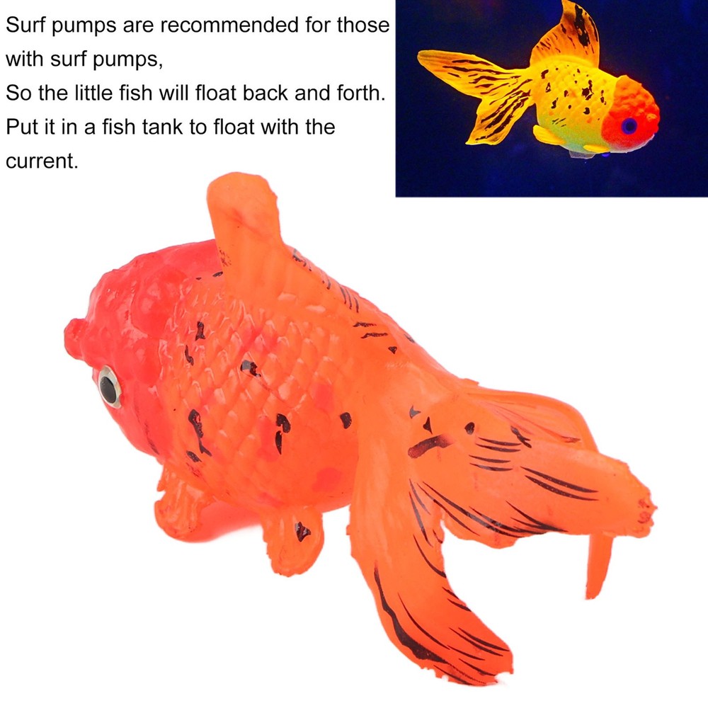 Artificial Fish Glowing Effect Silicone Simulation Gold Fish For Fish Bowl