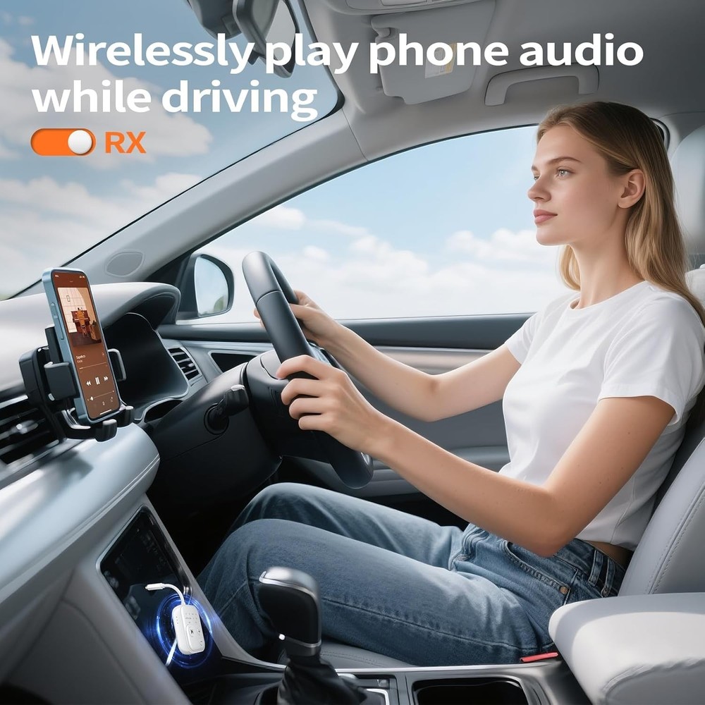 Bluetooth Wireless Transmitter/Receiver Adapter,Supports 2 Headphones，2-in-1 ...