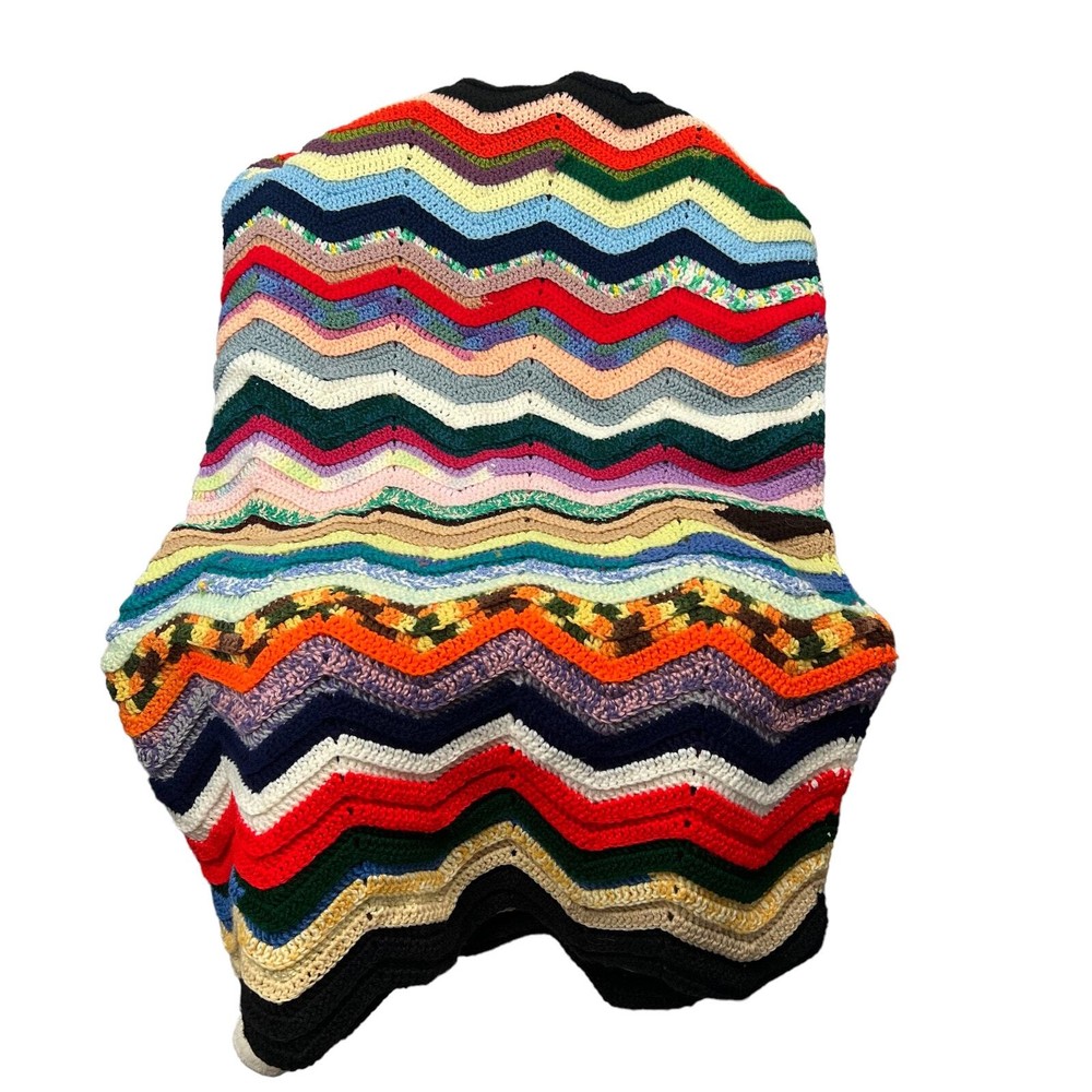 HANDMADE Multi Color Crochet Blanket 60” x 42”