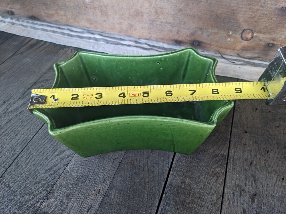 Vintage UPCO Solid Green Rectangular Planter #592