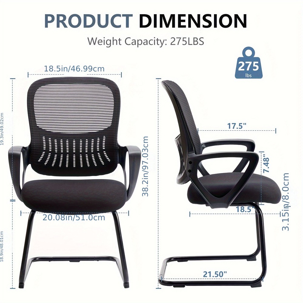 Sled Base Office Chair. Ergonomic. Mesh. For various spaces