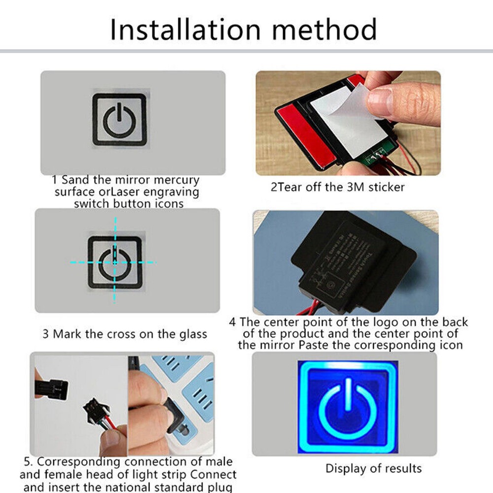 1-10mm Sensing Range 12-24V LED Dimmer Touch Sensor Switch For Bathroom Mirror a
