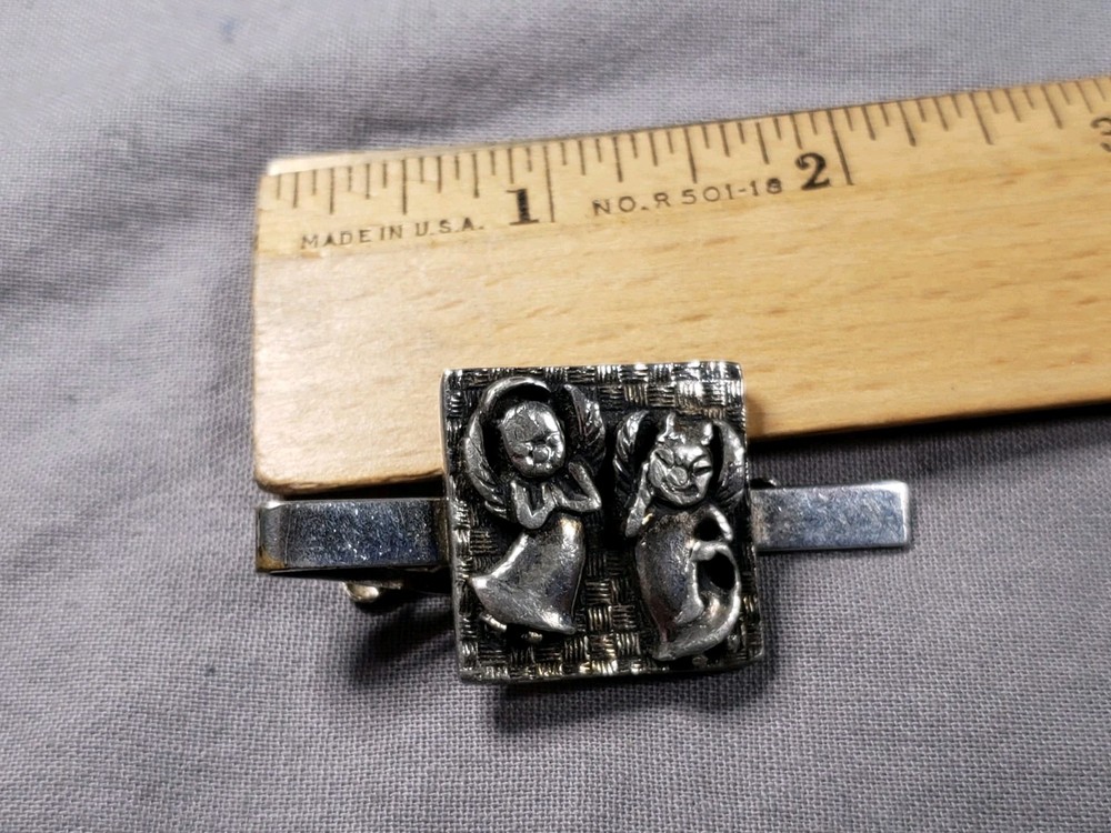 Vintage Tie Bar Tac Devil & Angel Gift B78