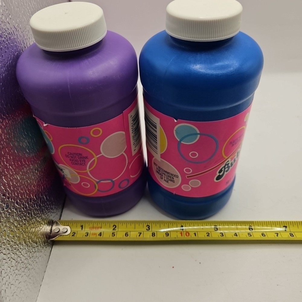 Two Vintage Bubble Joy Bubble Solution 16 Oz. Bottles W/ Plastic Wand Sealed
