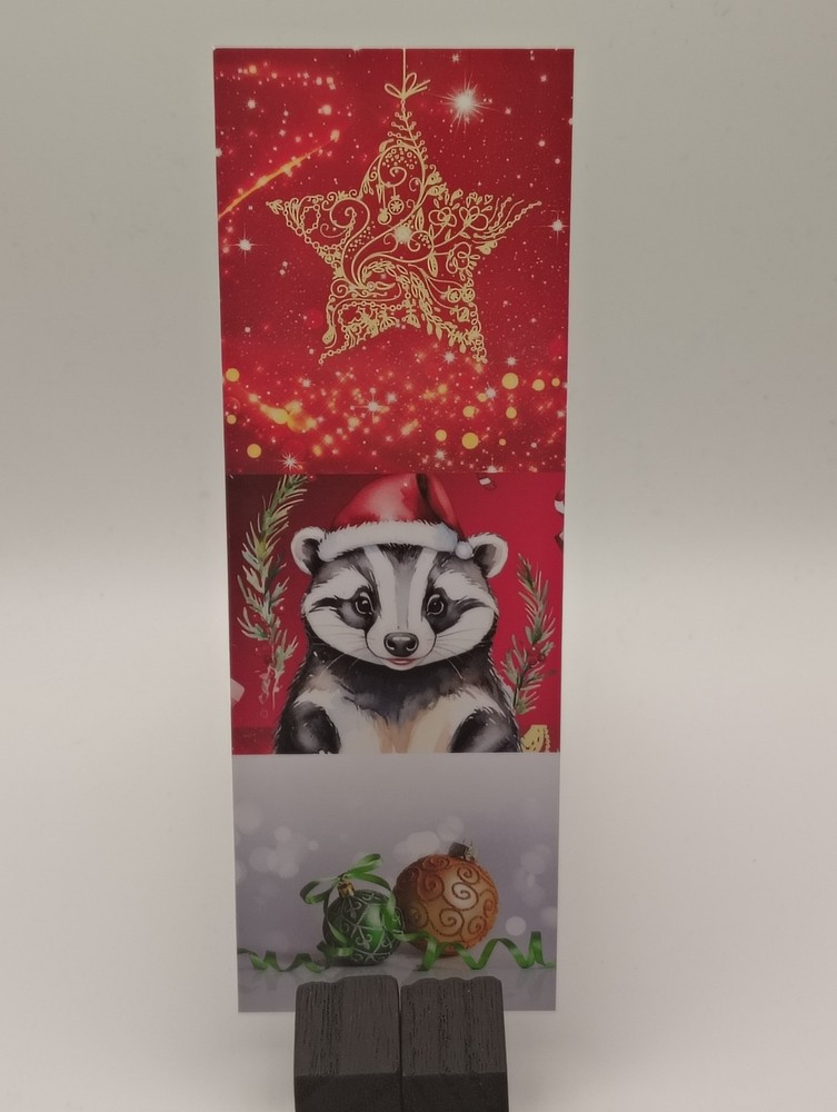 Festive Badger Cheer Bookmark