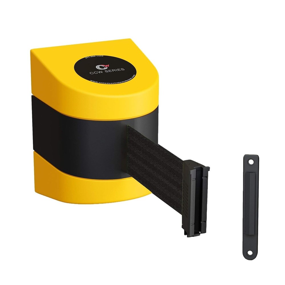 Crowd Control Warehouse CCW Series Fixed Wall Mount Retractable Belt Barrier 30'