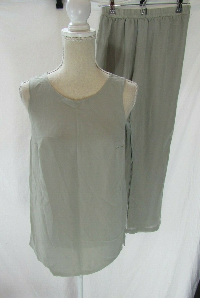 NWT Bridess Gray Sheer Tank, Jacket & Pant Size 2