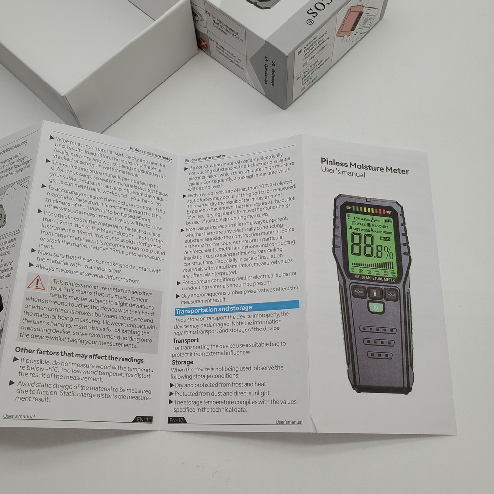 RDINSCOS MT-28 Digital Display Pinless Moisture Meter