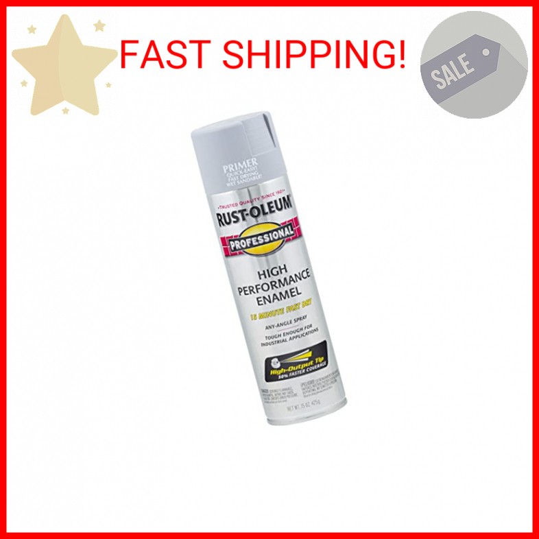 Rust-Oleum 7582838 Professional Primer Spray, 15 oz, Flat Gray