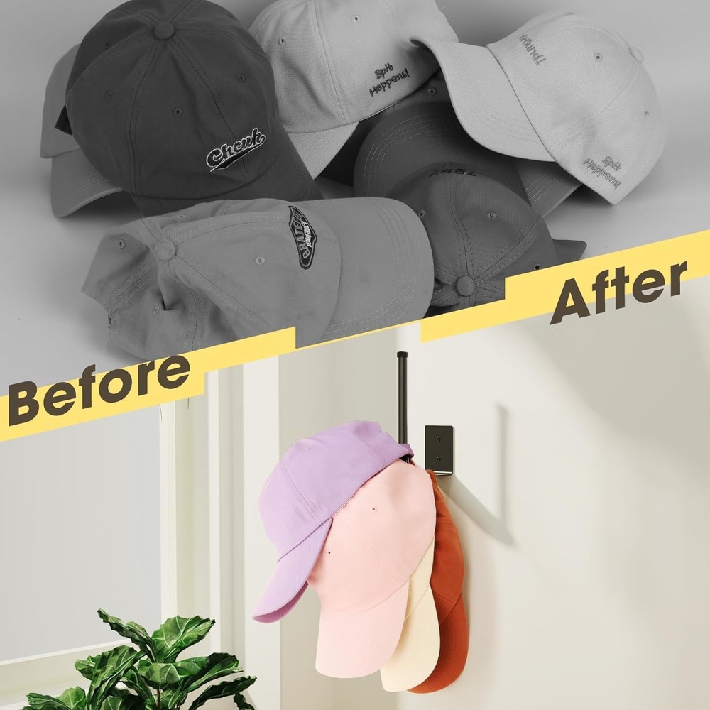 Durable 6-Inch Hat Organizer – Rust-Resistant Steel with 3 Installation Options