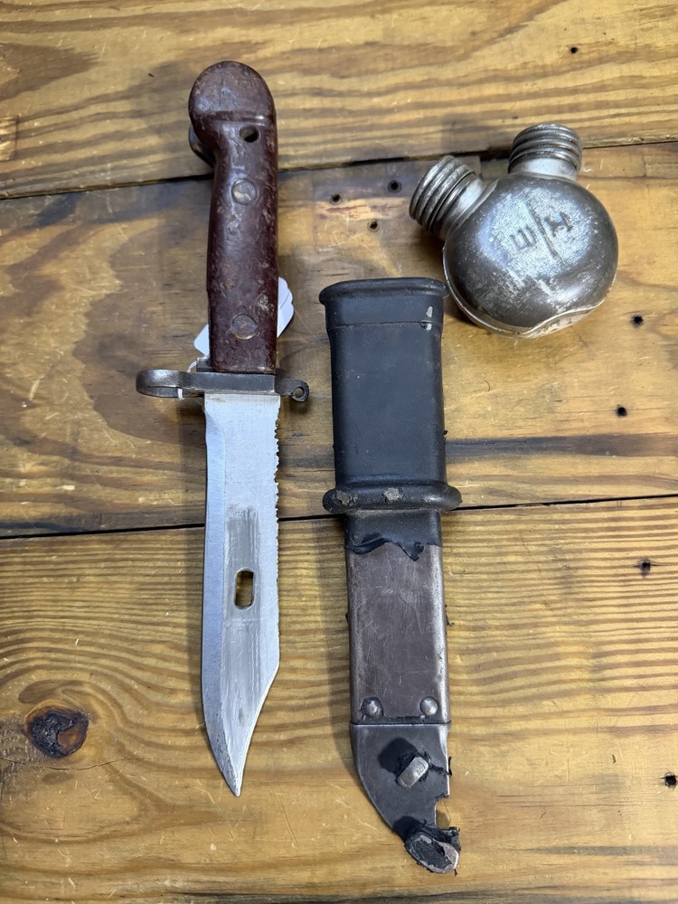 Surplus Bayonet + Oil Bottle