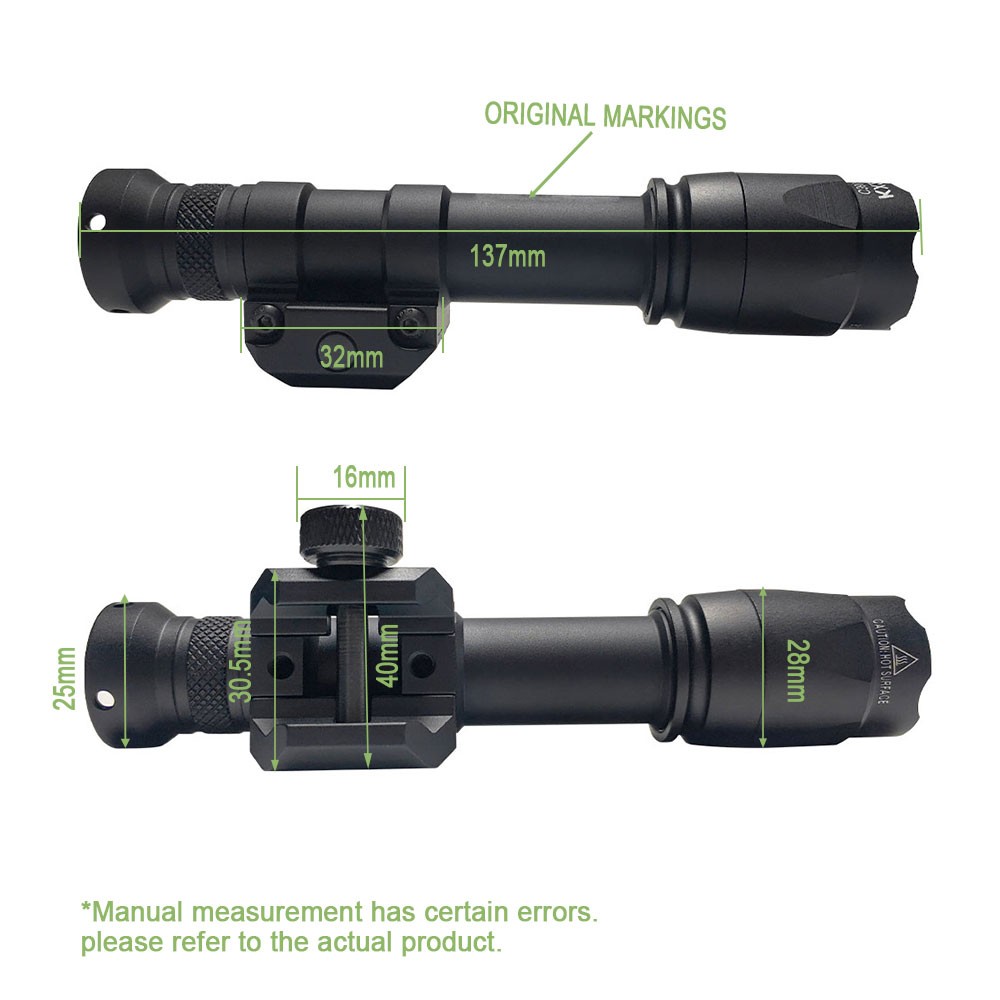Tactical M600C Weapon Light LED Flashlight Set + Mod Button Remote Switch US