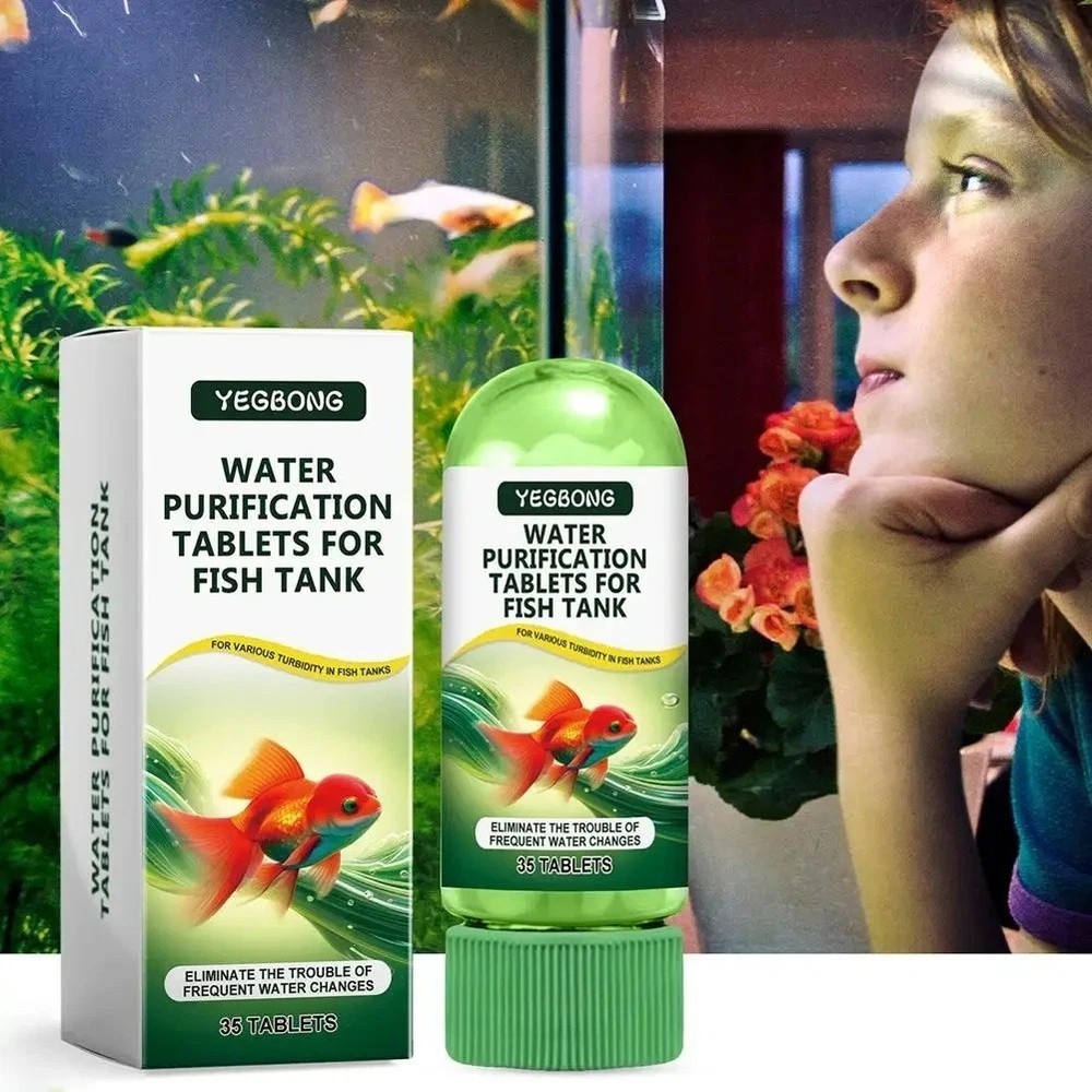 Fish Tank Water Purification Tablets Powerful Aquarium Cleaning Tabs 35 Pack Set