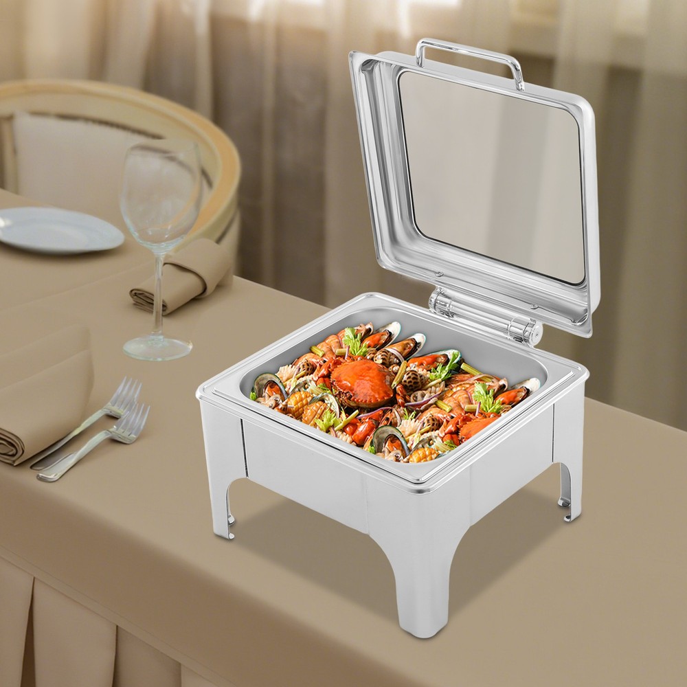 Single Compartment Chafing Dish 6 Quart Buffet Warmer for Catering Party