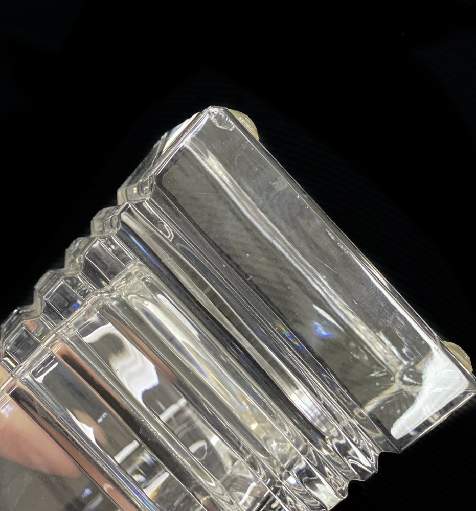 Tiffany & Co. Cut Glass Vase, Signed. Square Base.