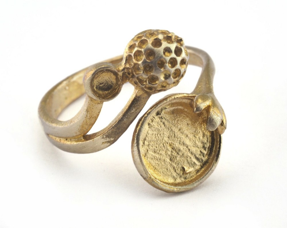 Adjustable Ring Bezel - Raw brass (19mm 9US inner size - Adjustable ) OZ2849