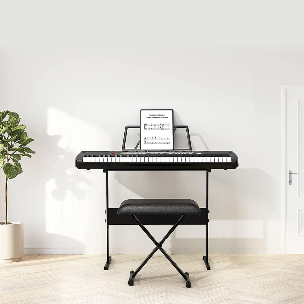 61-Key Portable Electric Keyboard, HIPS Material, with Accessories, Compact and