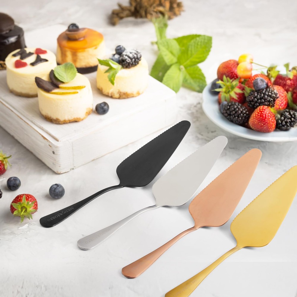 10 PCS Gold Cake Server Pie Holder Transfer Triangular Spade Serrated Edge