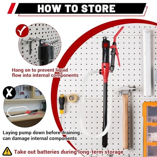 Fuel Transfer Pump Battery Powered Portable - Red