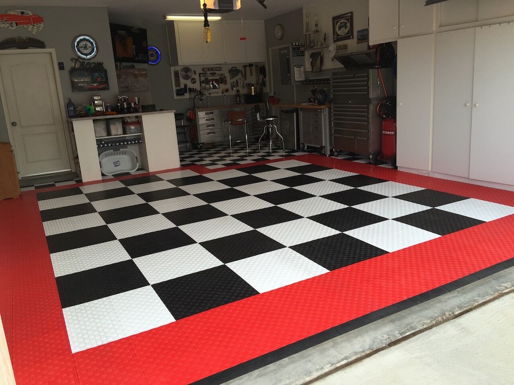 FlooringInc Nitro Diamond Interlocking Garage Floor Tiles,12" x 12", Bulk Pack